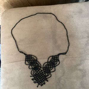 Vintage black beaded necklace